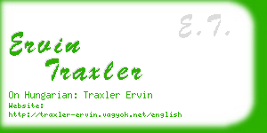 ervin traxler business card